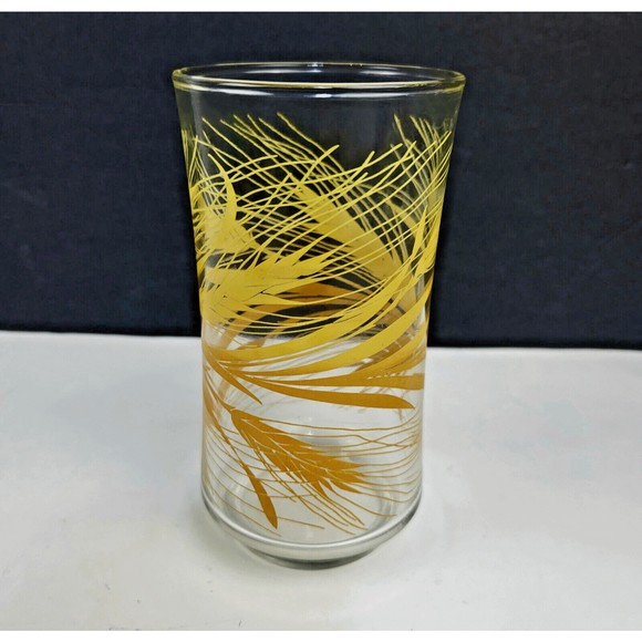 Vintage Libbey Golden Wheat Glass Tumbler 10 oz. 5.25” Mid Century Modern 1970s - Picture 3 of 8